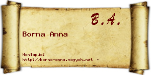 Borna Anna névjegykártya